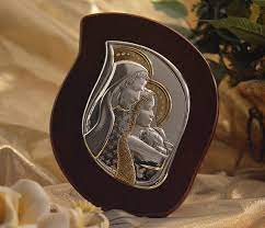 Italian Silver Holy Family Icon On A