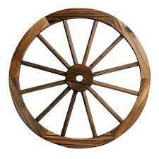 Jandj Global Llc Patio Premier 24 In Wooden Wagon Wheel In Rustic