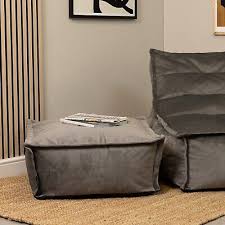 Icon Vita Velvet Pouffe Ottoman Floor