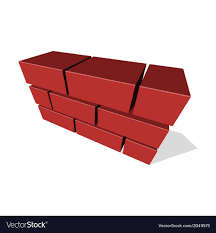 Brick Wall Icon 3d On White Background