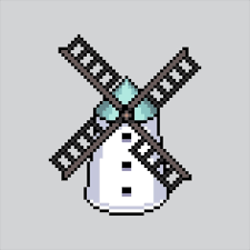 Pixel Art Ilration Windmill