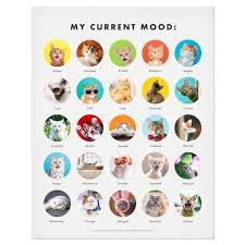 Funny Cat Mood Chart Art Print For Cat