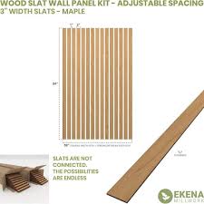 Ekena Millwork Sww60x94x0250ma 94 H X 1 4 T Adjustable Wood Slat Wall Panel Kit W 3 W Slats Maple Contains 15 Slats