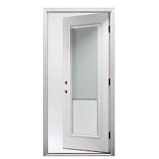 National Door Company Za00215 Steel Primed Right Hand Inswing Exterior Prehung Door Clear Glass Internal Blinds Full Lite 36 X80