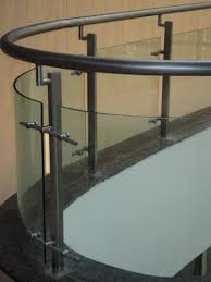 Bar Flat Glass Railing For Office At