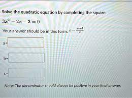 Solved Solving Quadratic Equations