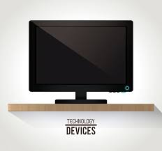 Computer Screen On Wooden Desk Icon