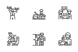Cleaning Community Line Icon Packs