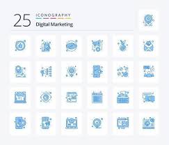 Digital Marketing 25 Blue Color Icon