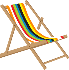 Beach Chair Stripe Flat Icon Design