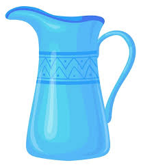 Blue Ceramic Jug Icon Cartoon Clay Pitcher