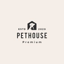 Pet House Dog Cat Hipster Vintage Logo