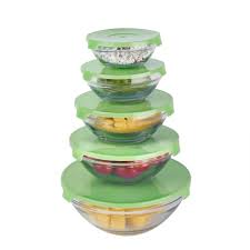 10pc Glass Bowls With Lids Food