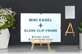 Mini Easel With Glass Clip Frame