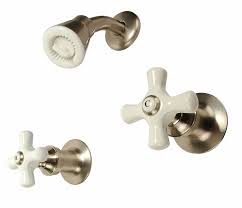 Two Handle Shower Faucet Satin Nickel
