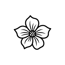 Flower Icon Vector Logo Black And White