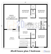 40x40 House Plans 3 Bedroom With Car