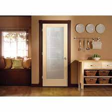 Jeld Wen 24 In X 80 In Right Hand Recipe Pantry Frosted Glass Unfinished Wood Single Prehung Interior Door
