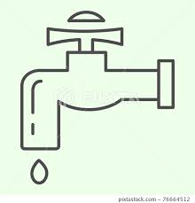 Thin Line Icon Water Tap Leaking