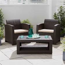 2 Seater Rattan Armchair Furniture Set
