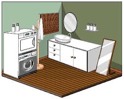 Laundry Room Interior With Furniture