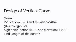 Vertical Curve Given Pvi Bartleby