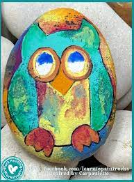 Mixed Media Owl Rock Painting Tutorial