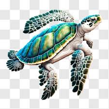 Green Turtle Swimming In The Ocean Png