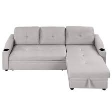 Nestfair 80 In Gray Linen Upholstered