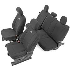 2016 F 150 Rough Country Neoprene Front And Rear Seat Covers Black Ford 91018