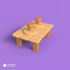 Wooden Table Icon Isolated 3d Render