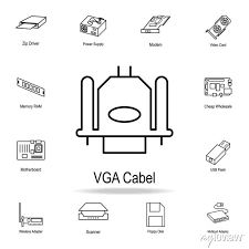 Vga Cable Icon Detailed Set Of