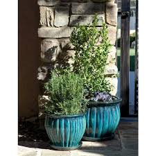 Dia Blue Hana Ceramic Planter