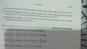 Equation Of The Parabola With Vertex