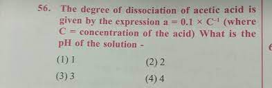 Degree Of Dissociation Of Acetic Acid