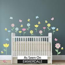 Girls Fabric Stitch Flower Wall Stickers