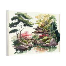 Japanese Zen Garden Landscape Canvas