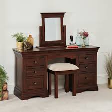 French Hardwood Twin Pedestal Dressing