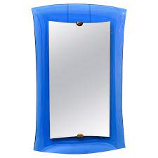 Cobalt Blue Glass Frame Mirror Italy