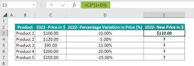 Percentage Change Formula In Excel