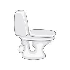 White Toilet Bowl Icon In Cartoon Style
