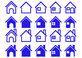 Free Vectors Blue House Icon