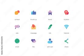 Social Media Concept Of Web Icons Set