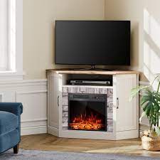 Wampat Corner Tv Stand With Fireplace