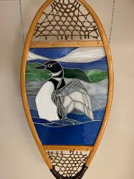Dancing Loon Stained Glass Snowshoe