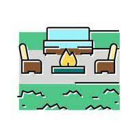 Outdoor Fireplace Vector Art Icons