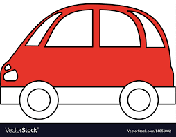 Red Small Car Icon Vector Image