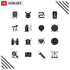 16 Thematic Vector Solid Glyphs And