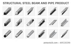 structural steel beam and pipe
