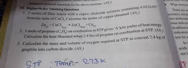 Balanced Chemical Equations For The